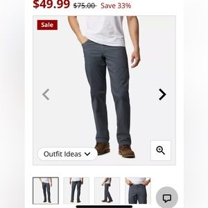 Columbia Rapid Rivers Pants 36x32 NWT